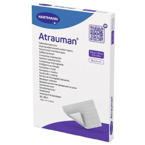 Miniaturka artykułu - Atrauman Opatrunek na rany z maścią 7,5cm x 10cm, 10 szt.