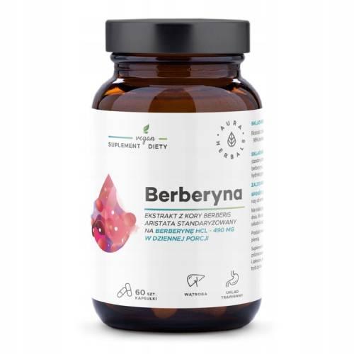 Miniaturka artykułu - AURA HERBALS Berberyna 500 mg, 60 kaps.