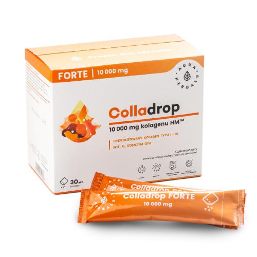Zdjęcie produktu - Aura Herbals Colladrop Forte kolagen morski 10000, 30 saszetek