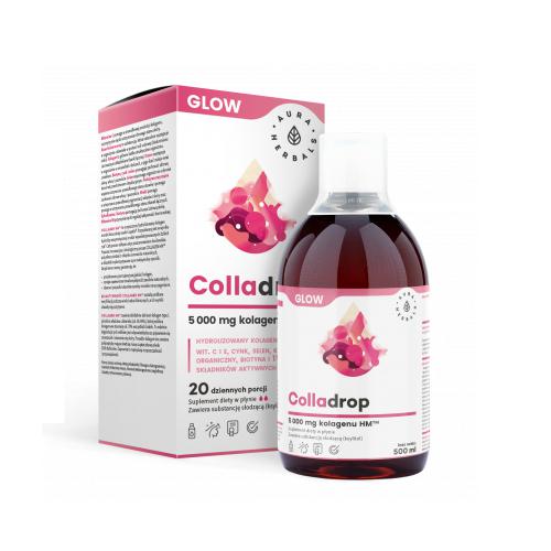 Miniaturka artykułu - AURA HERBALS Colladrop Glow kolagen morski 5000mg, 500ml