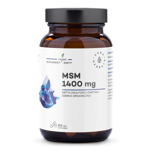 Miniaturka artykułu - Aura Herbals MSM 1400 mg siarka organiczna, 60 kaps.