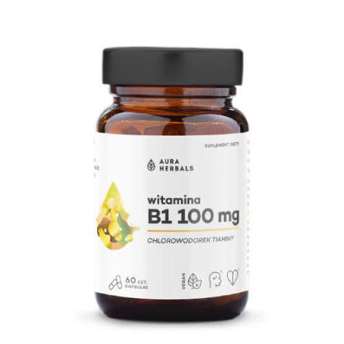 Miniaturka artykułu - Aura Herbals Witamina B1 100 mg tiamina, 60 kaps.