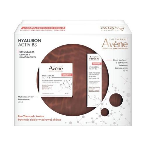 Miniaturka artykułu - AVENE HYALURON ACTIV B3 Zestaw: Multiintensywny krem na noc, 40ml + Krem pod oczy, 15ml