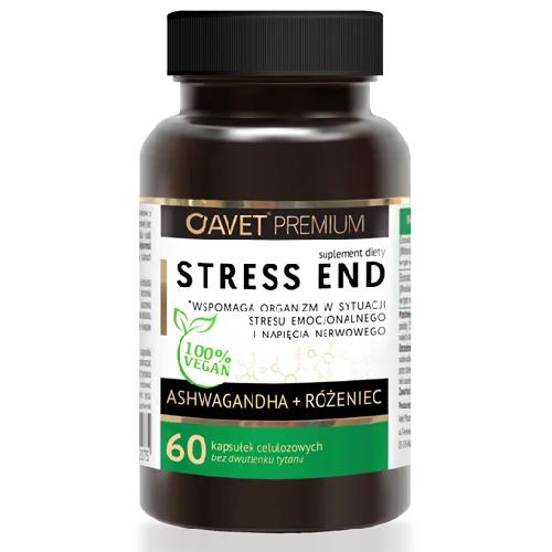 Miniaturka artykułu - Stress End ashwagandha + r&oacute;żeniec, 60 kapsułek celulozowych AVET PREMIUM