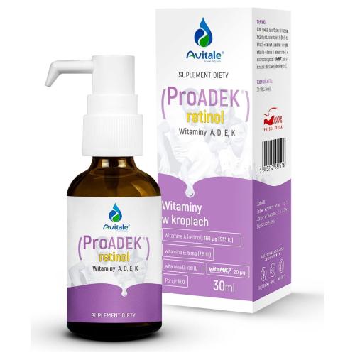 Miniaturka artykułu - AVITALE Pro ADEK Retinol krople, 30 ml