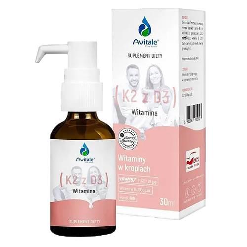 Miniaturka artykułu - Avitale Witamina K2+D3, 30 ml 