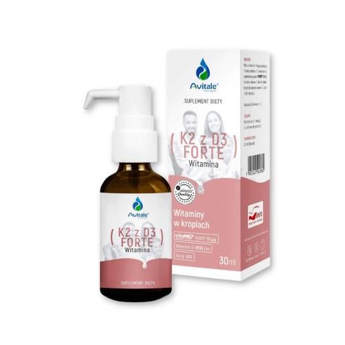 Miniaturka artykułu - Avitale Witamina K2+D3 Forte w kroplach, 30, ml