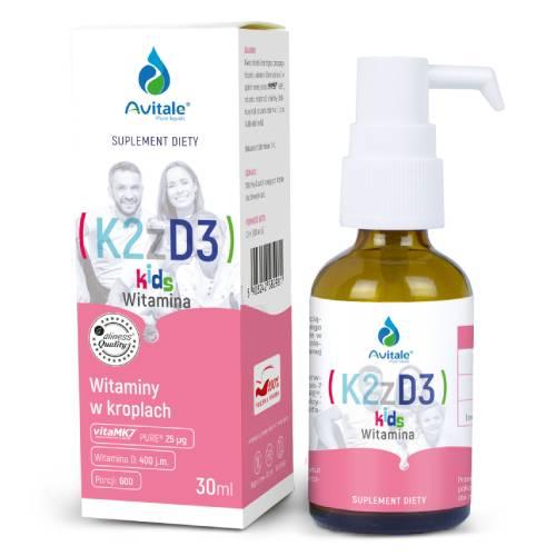 Miniaturka artykułu - Avitale Witamina K2+D3 Kids, 30 ml