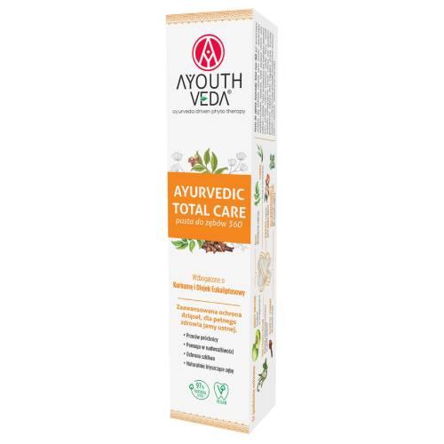 Miniaturka artykułu - Ayouthveda Ayurvedic Total Care Pasta do zęb&oacute;w z kurkumą i olejkiem eukaliptusowym, 100 g