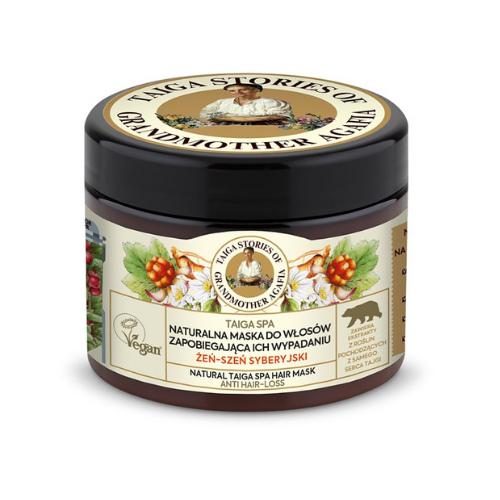 Miniaturka artykułu - Babuszka Agafia TAIGA Maska do włos&oacute;w wypadających z żeń-szeniem syberyjskim, 300ml