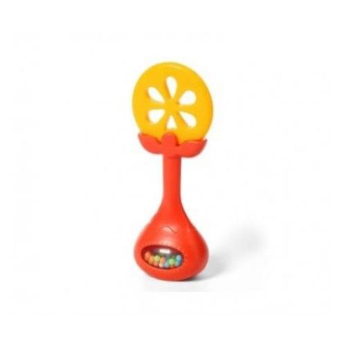 Miniaturka artykułu - BABYONO Edukacyjny gryzak z grzechotką JUICY ORANGE, 1 sztuka