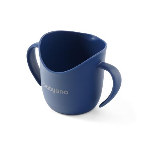 Miniaturka artykułu - BABYONO Ergonomiczny kubek treningowy Flow 120ml granatowy 1463/01