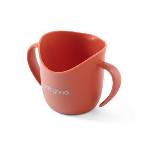 Miniaturka artykułu - BABYONO Ergonomiczny kubek treningowy Flow 120ml pomarańczowy 1463/02