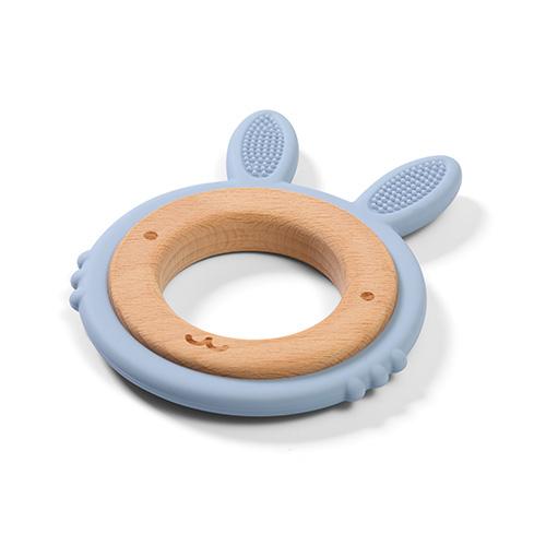 Miniaturka artykułu - BABYONO Gryzak drewniany silikonowy BUNNY 1076/03