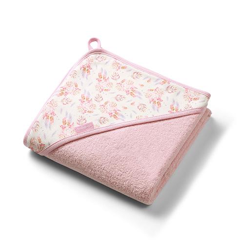 BabyOno Okrycie kąpielowe frotte z kapturkiem 100x100cm r&oacute;żowe