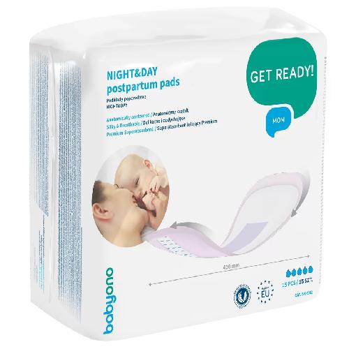 Miniaturka artykułu - BABYONO Podkłady poporodowe Night&day, 15szt.