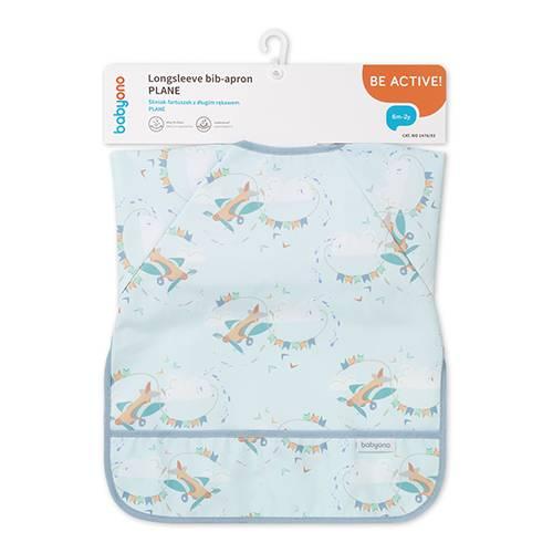 Miniaturka artykułu - BabyOno Śliniak z długim rękawem Plane 1476/03