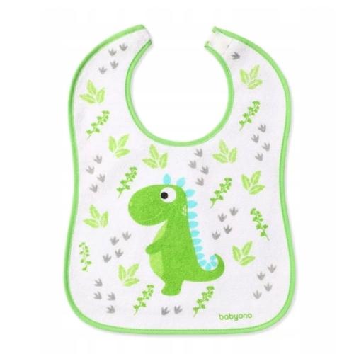 Miniaturka artykułu - BABYONO Śliniak frotte DINO 9m+ - 1 sztuka