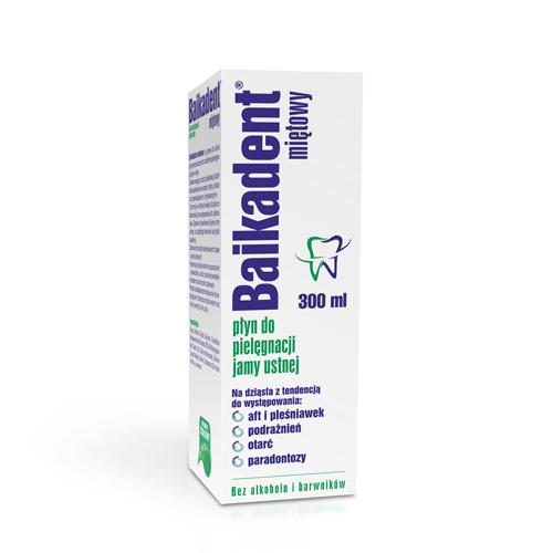 Miniaturka artykułu - Baikadent Płyn do płukania jamy ustnej miętowy, 300 ml