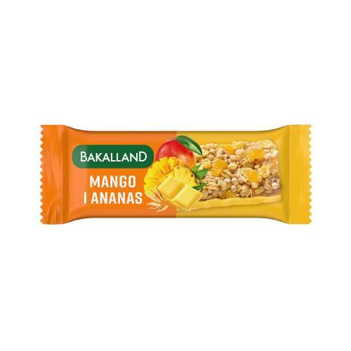 Miniaturka artykułu - Bakalland Baton zbożowy mango i ananas, 40 g