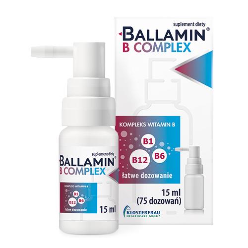 Zdjęcie produktu - Ballamin B Complex Witaminy z grupy B spray, 15 ml