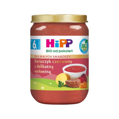 Miniaturka artykułu - HiPP BIO Barszczyk czerwony z delikatną wołowiną po 6. miesiącu, 190 g