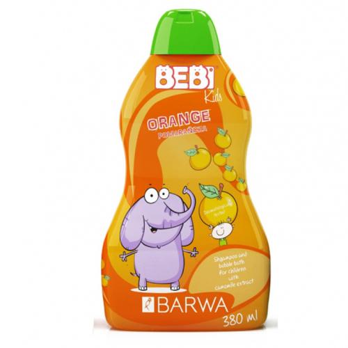 Miniaturka artykułu - BARWA BEBI Orange 2w1 Szampon i płyn do kąpieli- 380 ml