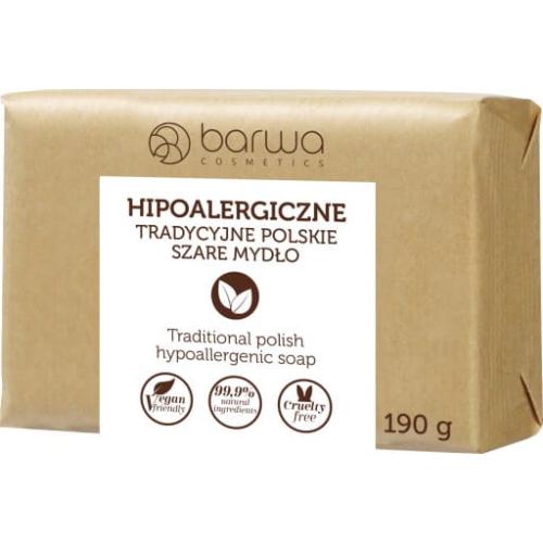 Miniaturka artykułu - BARWA Mydło naturalne szare do mycia i prania - 190g