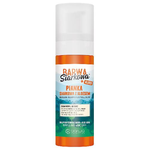 Miniaturka artykułu - BARWA Pianka antytrądzikowa Siarkowa z Aloesem, 150ml 