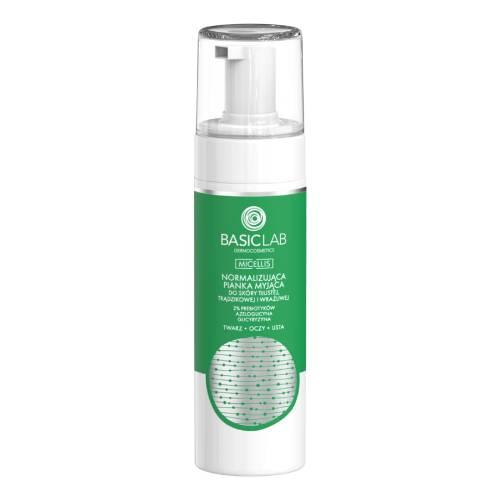 Miniaturka artykułu - BASICLAB Normalizująca pianka myjąca do sk&oacute;ry tłustej, trądzikowej i wrażliwej, 150ml