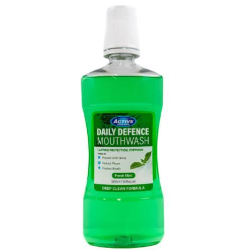 Miniaturka artykułu - Beauty Formulas Daily Defence Świeża Mięta Płyn do płukania jamy ustnej, 500 ml