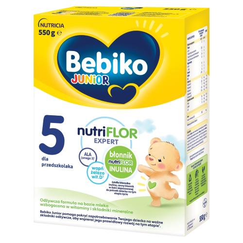 Miniaturka artykułu - Bebiko Junior 5 NutriFlor Expert Odżywcza formuła na bazie mleka dla przedszkolaka, 550 g