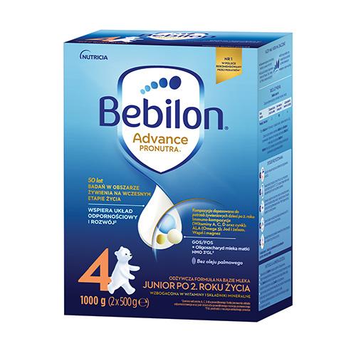 Miniaturka artykułu - Bebilon 4 Pronutra Junior Formuła na bazie mleka po 2. roku życia, 1000 g (2 x 500 g)