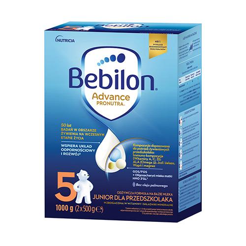 Miniaturka artykułu - Bebilon 5 Advance Pronutra Junior Formuła na bazie mleka dla przedszkolaka, 1000 g (2 x 500 g)
