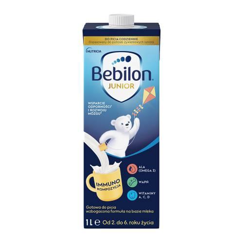 Miniaturka artykułu - Bebilon Junior Gotowa do picia wzbogacona formuła na bazie mleka od 2. do 6. roku życia, 1 l