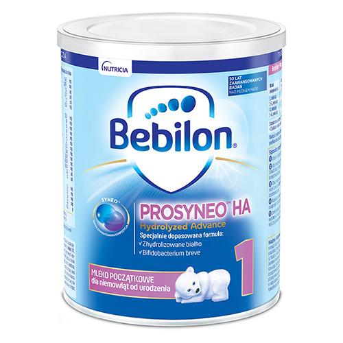 Miniaturka artykułu - BEBILON Prosyneo HA 1 Mleko początkowe dla niemowląt od urodzenia, 400g USZKODZONE OPAKOWANIE