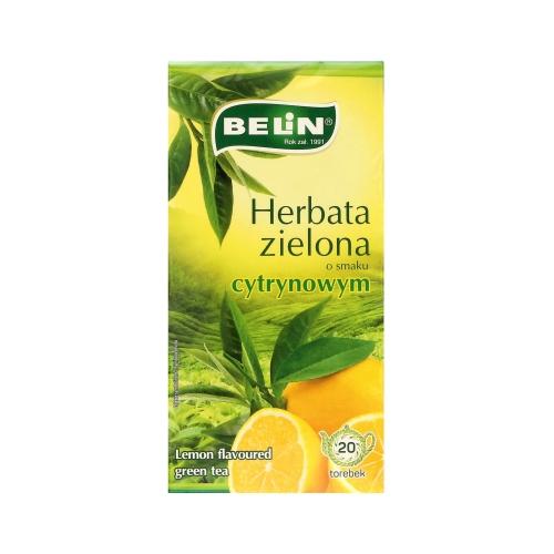 Miniaturka artykułu - BELIN Herbata zielona cytryna, 20 torebek
