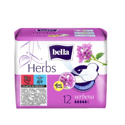 Miniaturka artykułu - BELLA Herbs Verbena Podpaski higieniczne, 12szt.