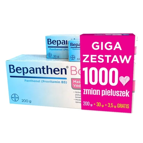Miniaturka artykułu - Bepanthen Baby Maść ochronna Zestaw, 200 g + 30 g + 3,5 g