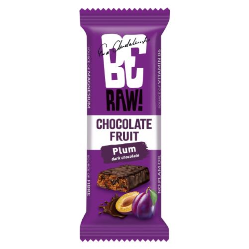 Miniaturka artykułu - BeRAW Energy Plum Chocolate Baton Śliwka w gorzkiej czekoladzie, 40 g