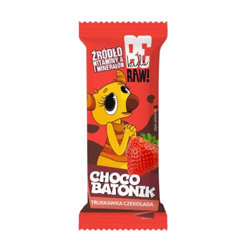 Miniaturka artykułu - BeRAW Kids Batonik Truskawka & Czekolada, 25 g