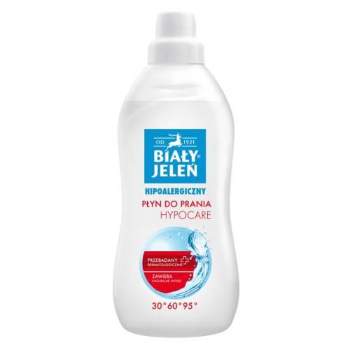 Miniaturka artykułu - Biały Jeleń Hipoalergiczny płyn do prania tkanin białych i kolorowych Hypocare, 1000 ml