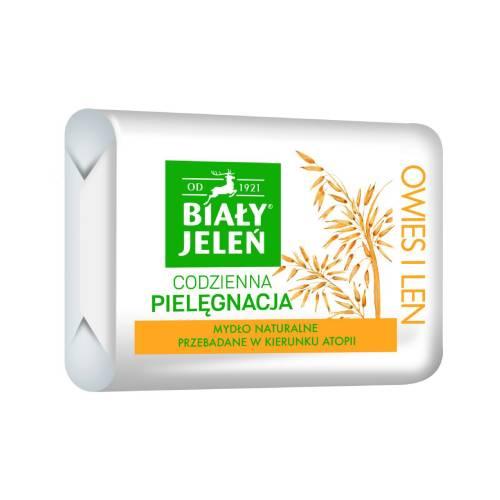 Miniaturka artykułu - BIAŁY JELEŃ Mydło Premium z owsem i lnem - 100 g 