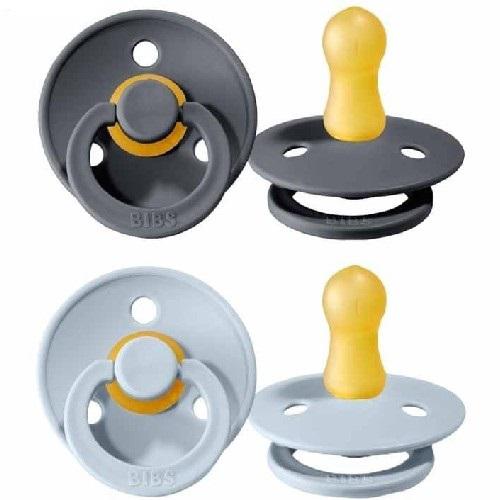 Miniaturka artykułu - BIBS smoczek uspokajający 2-PACK IRON & BABY BLUE rozmiar M - 6-18m, kauczukowy