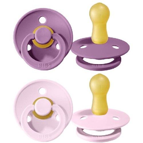 Miniaturka artykułu - BIBS smoczek uspokajający 2-PACK LAVENDER & BABY PINK rozmiar M - 6m, kauczukowy