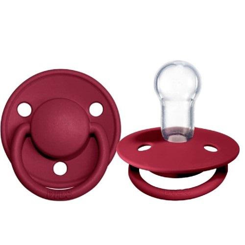 Miniaturka artykułu - BIBS smoczek uspokajający DE LUX ONE SIZE 0-36m RUBY, silikonowy
