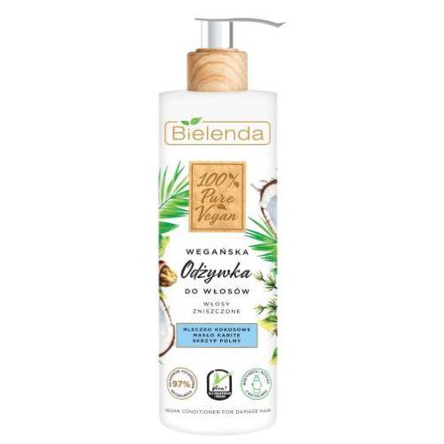 Miniaturka artykułu - BIELENDA 100% Pure Vegan Wegańska odżywka do włos&oacute;w Włosy zniszczone, 250g