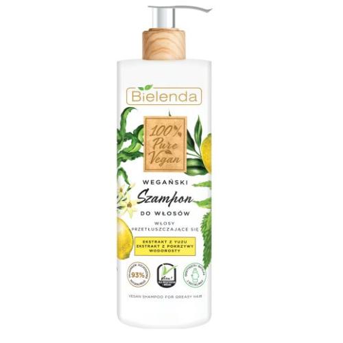 BIELENDA 100% Pure Vegan Wegański szampon do włos&oacute;w Włosy przetłuszczające się, 400g
