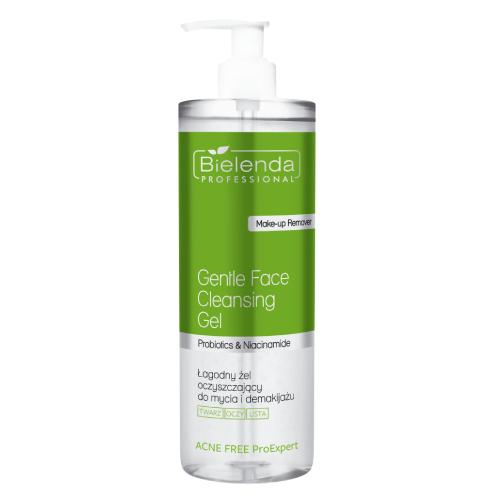 Miniaturka artykułu - BIELENDA PROFESSIONAL ACNE FREE ProExpert Łagodny żel oczyszczający do twarzy, oczu i ust z niacynamidem i prebiotykami, 500g