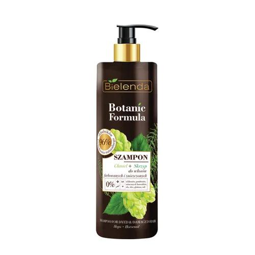 Miniaturka artykułu - BIELENDA Botanic Formula Szampon do włos&oacute;w farbowanych I zniszczonych Chmiel i Skrzyp, 400ml